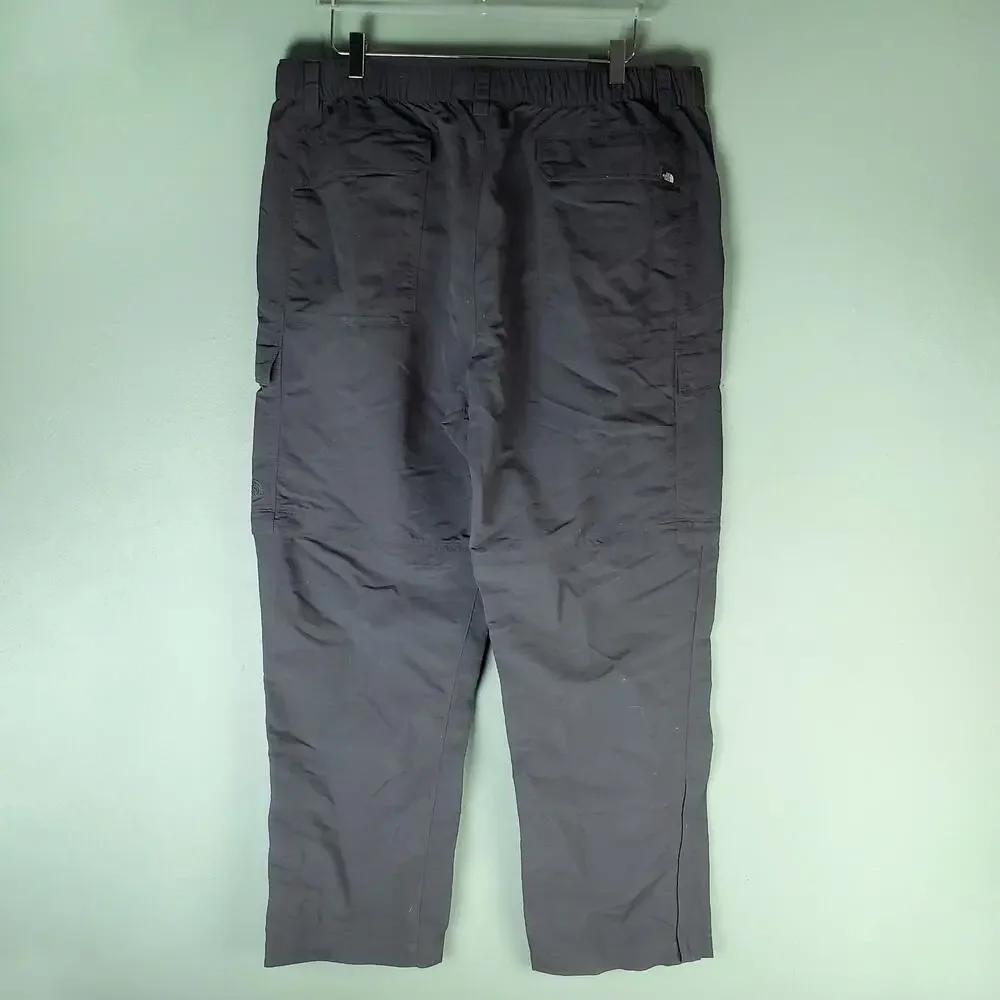 The North Face Men's Black Convertible Hiking Pants Shorts Size XL Outdoor Belt
